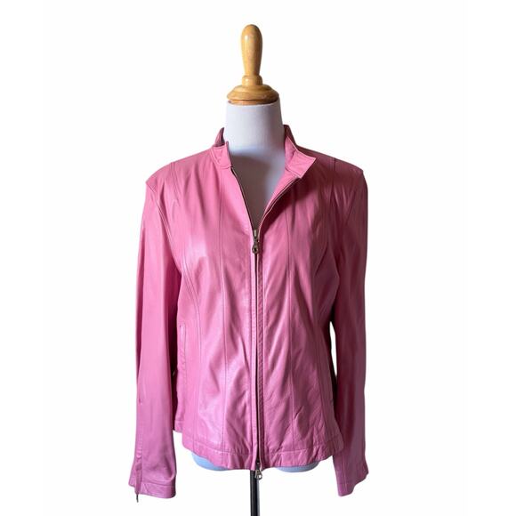 Vintage Wilsons Leather Maxima Pink Leather Jacket- Size XL - Picture 1 of 15